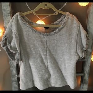 comfy grey sweatshirt material tee